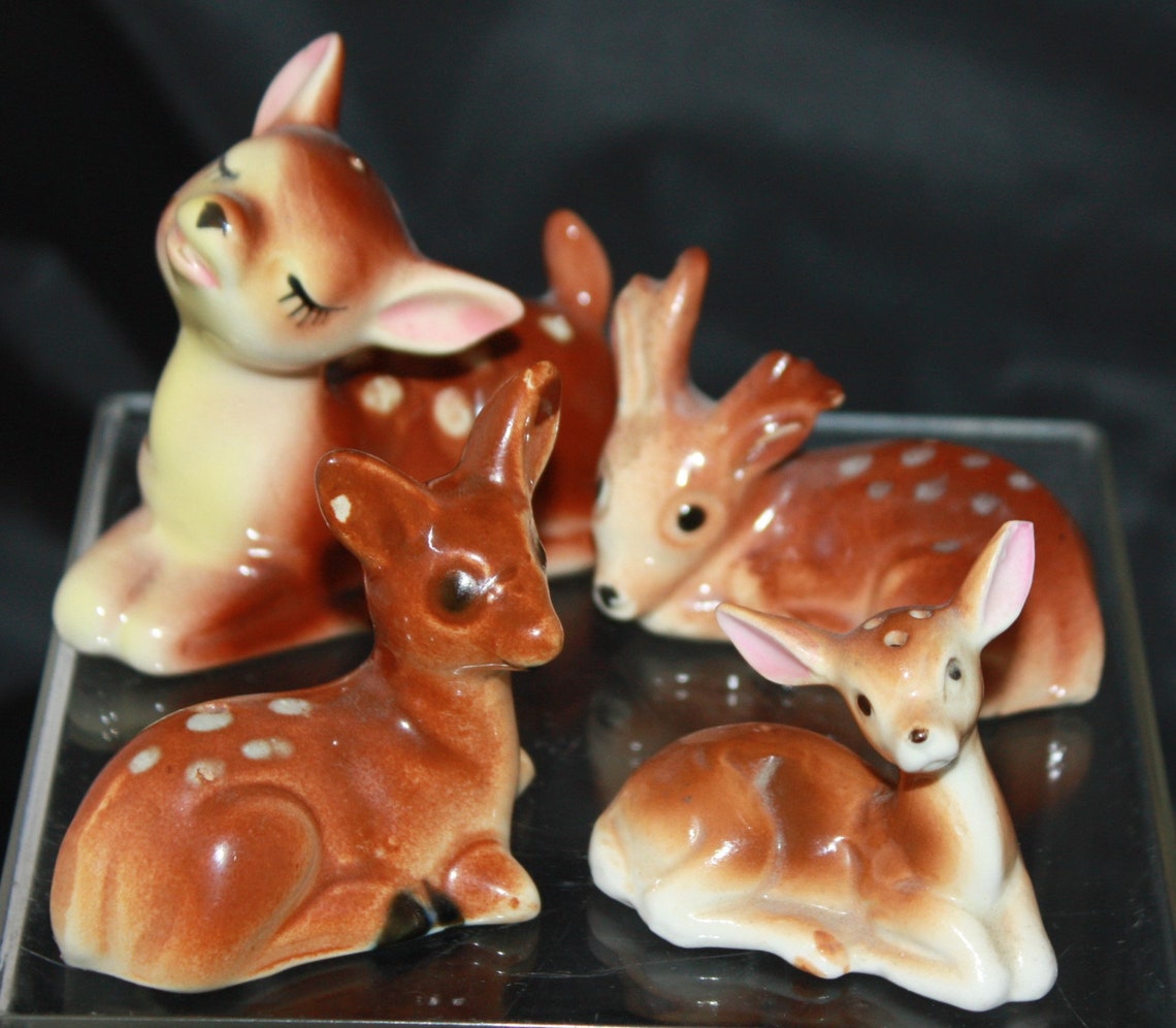 Deer Salt and Pepper Shakers 2 Pair Japan Etsy