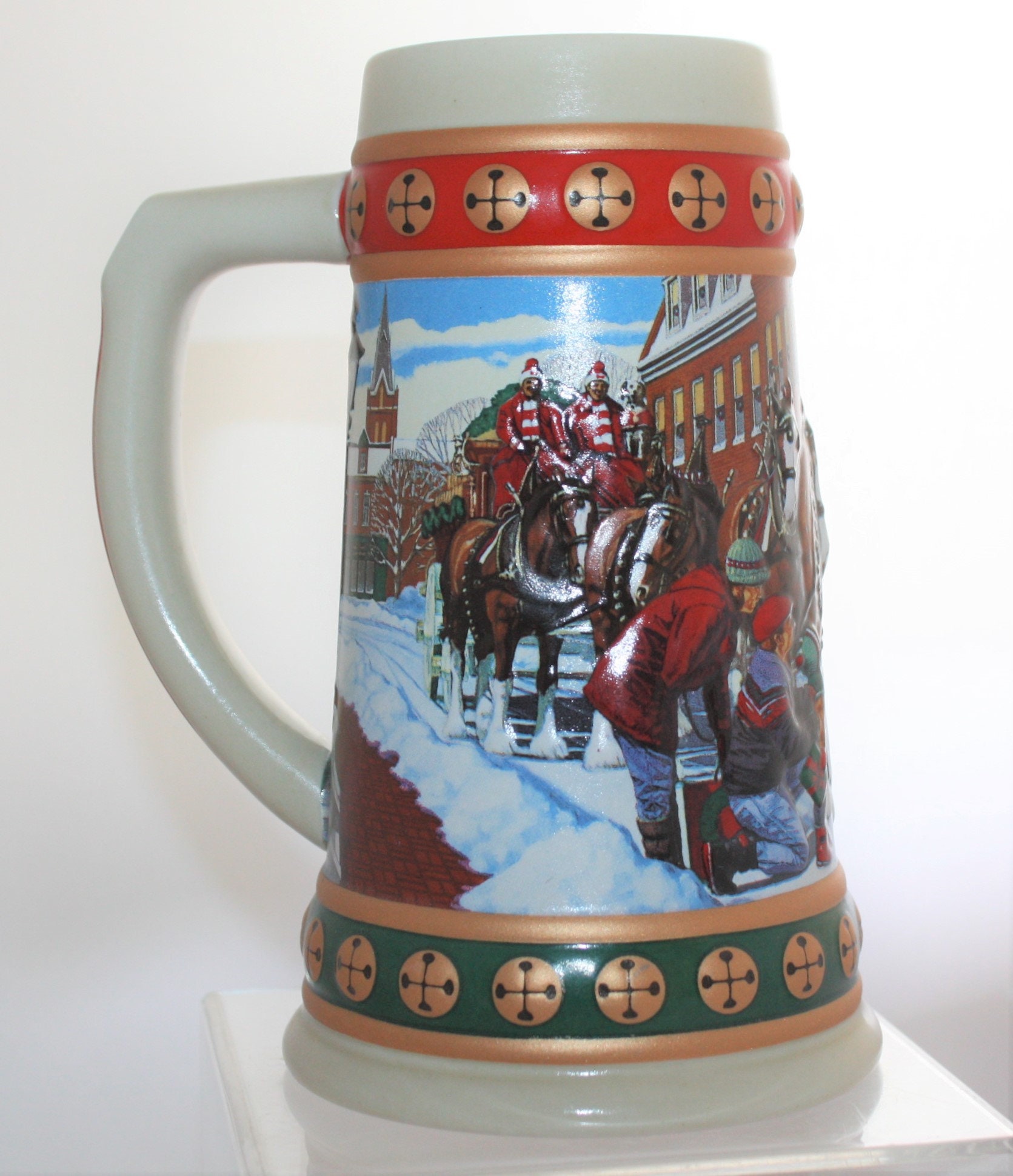 2022 Budweiser Christmas Stein Budweiser Holiday Stein Collection / Hometown Holiday 1993 | Etsy India