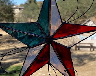 Patriotic, Fourth of July, Suncatchers, Stained Glass, Glass Stars, Unique, Window Art, Independence Day