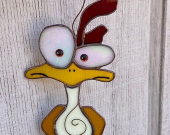 Bird, Stained Glass, Sun catcher, Glass bird, Crazy bird, Unique Gift, Wacky bird, Looney bird