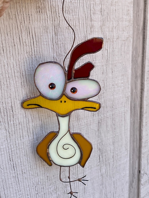 Stained Glass Bird Sun catcher, Whimsical Window Decor