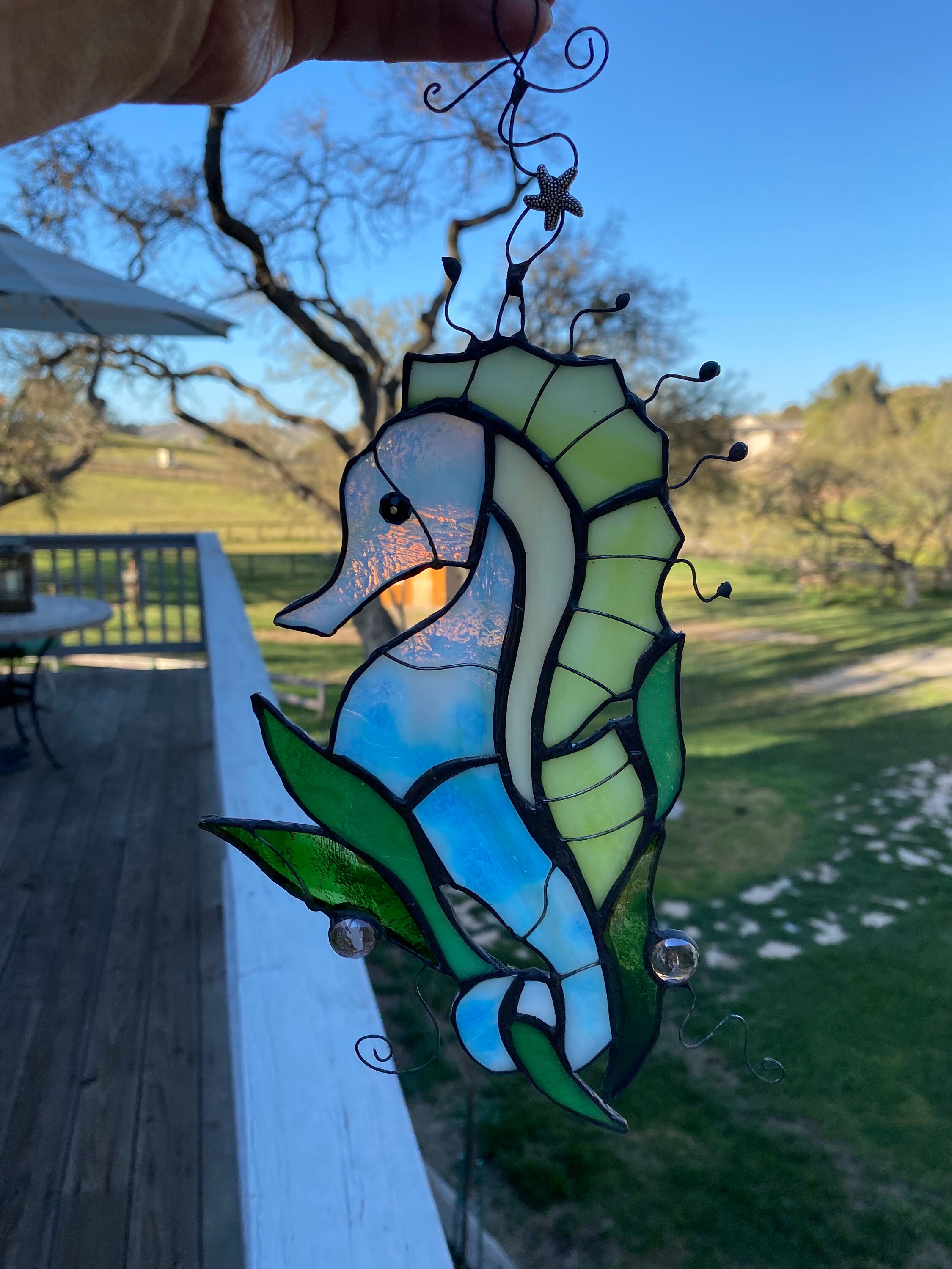 Seahorse, Stained Glass Seahorse, Suncatcher, Stain Glass Sea Horse