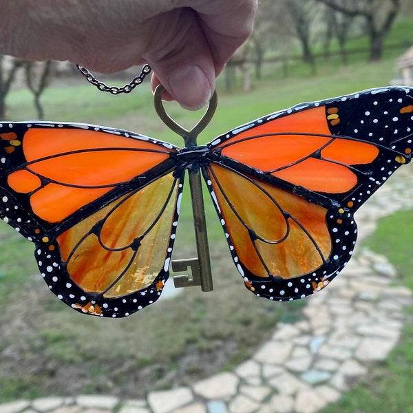 Butterfly, Unique Gift, Glass Art, Stained Glass, Butterfly Art, Window Hanging, Suncatcher, Stained Glass Butterfly, Monarch Butterfly