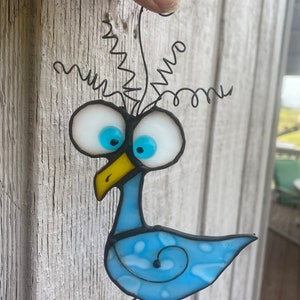 Bird, Stained Glass, Sun catcher, Glass bird, Crazy bird, Unique Gift