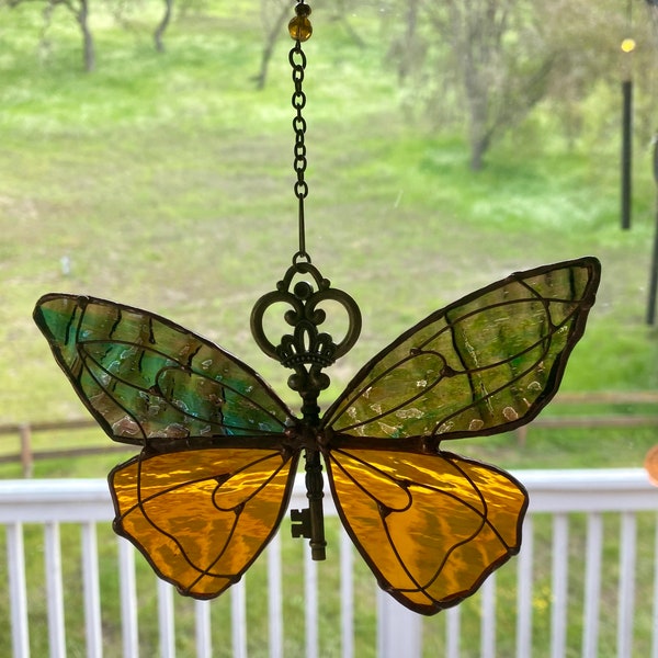 Butterfly, Unique Gift, Glass Art, Stained Glass, Butterfly Art, Window Hanging, Suncatcher, Stained Glass Butterfly, Whimsical Art