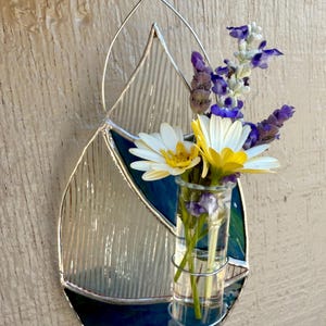 Propagation station, sun catcher, bud vase, hanging plant, stained glass, window art, hanging propagation station, unique gift