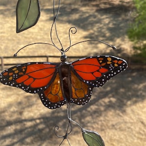 Butterfly, Stained glass, Monarch butterfly, unique art, Glass Art, Unique Gift, Butterfly Art, Window Hanging, Suncatcher, Whimsical Art