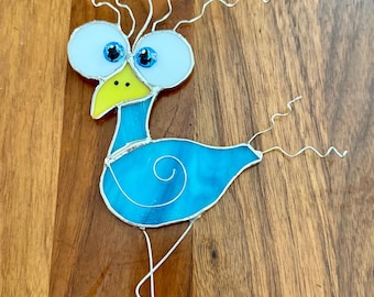 Bird, Stained Glass, Sun catcher, Glass bird, Crazy bird, Unique Gift