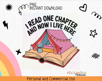 Cozy Book Tent PNG, Bookish Sublimation Sticker (Digital Download)