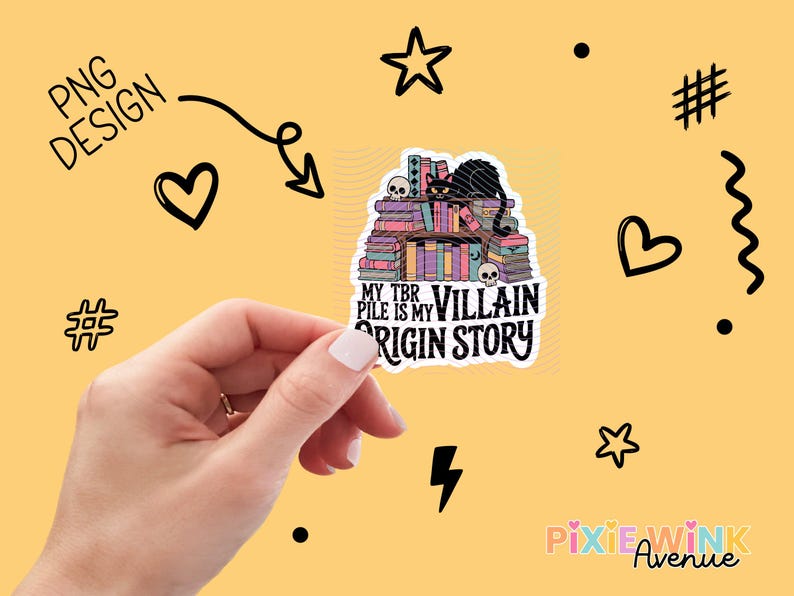 PNG Design Book Sticker, Villain Story Theme, Creative Reading Accessory, Unique Gift for Book Lovers