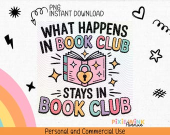 Funny Book Club PNG Design | Secrets Stay Sealed (Digital Download)