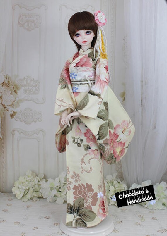 Japanese robe traditional KIMONO set for bjd asian floral