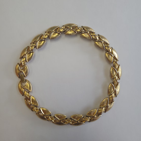 Vintage Gold Plated Napier Choker Gold bow neckla… - image 2