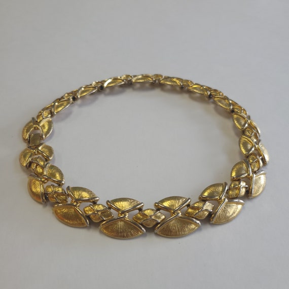 Vintage Gold Plated Napier Choker Gold bow neckla… - image 1
