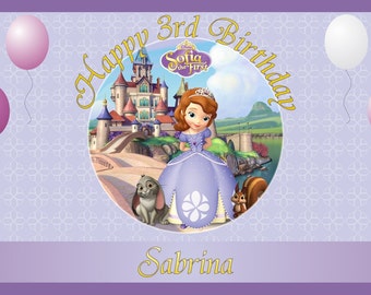 Personalized Disney Junior Princess Sofia the First Birthday Party Big Vinyl Banner Sign Decoration