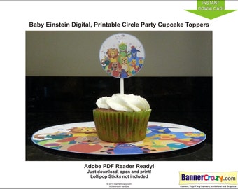 Baby Einsteins födelsedagskalas, muffinsdekorationer, etiketter, etiketter, DIREKT NEDLADDNING, PDF, födelsedagskalasidéer, utskrivbara, Baby Einstein