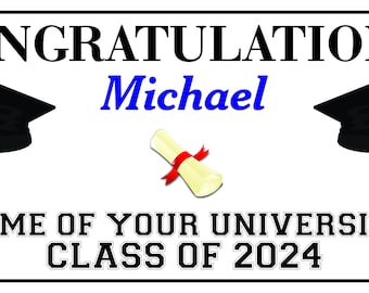 Personalized Class of 2024 College Graduation Party Big Vinyl Banner Sign Decoration
