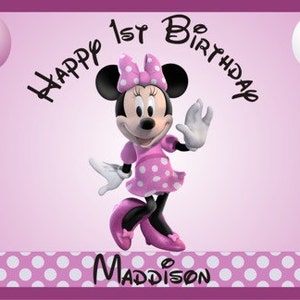 minnie mouse vinyl birthday party banner sign