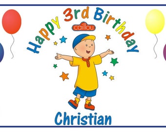 Personalized PBS Kids Caillou Birthday Party Big Vinyl Banner Sign Decoration