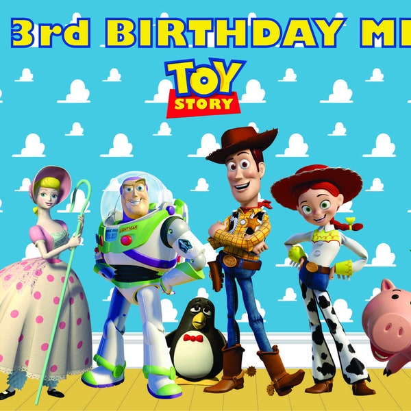 Personalized Disney Pixar Toy Story Woody and Buzz Theme Birthday Party Big Vinyl Banner Sign Decoration