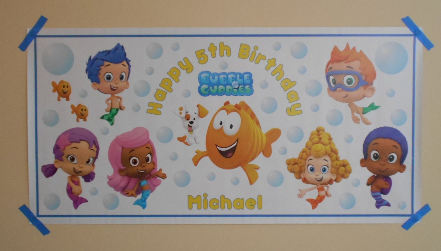 Personalized Nick Jr Bubble Guppies Birthday Party Big Vinyl - Etsy
