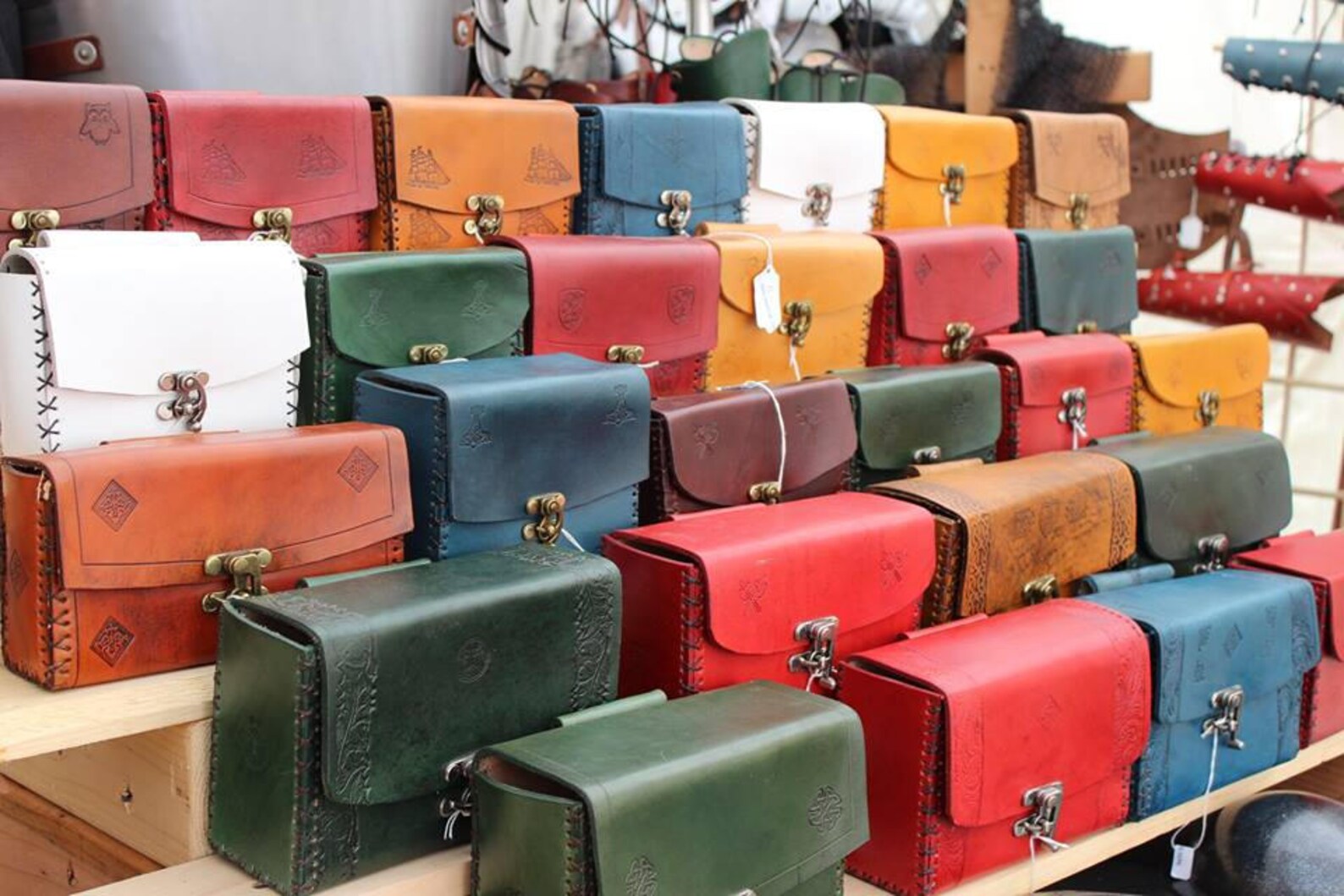 Hard Leather Belt Pouch Box Style LARP Steampunk Etsy