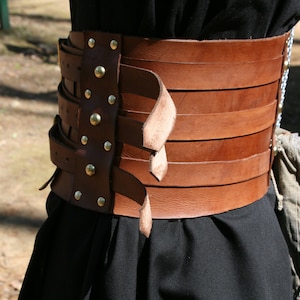 Wide 7 Leather Belt With Three Buckles LARP Steampunk Gladiator - Etsy