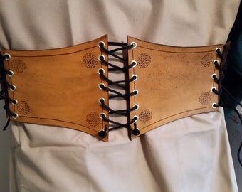 Leather Waist Cincher Wide Belt (6 panel)