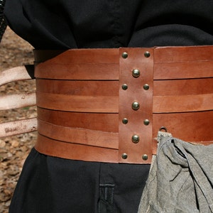Wide 7 Leather Belt With Three Buckles LARP Steampunk - Etsy