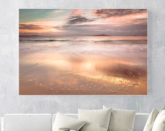 Isle of Harris Seascape, Oversized Wall Art, Above bed decor, sunset Art, beach photography, sunset wall art