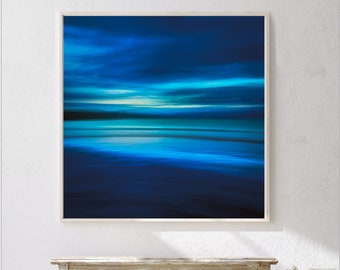 Infinitely Blue, Large Blue Abstract Art: Contemporary Print - Oversized Art in Navy Blue - Extra Large Wall Art for Modern Living Room