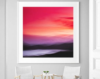 Extra Large Abstract Photography Wall Art Prints, Minimalism, Living Room Pictures, Dining Room Wall Art, Red Abstract, Modern Art