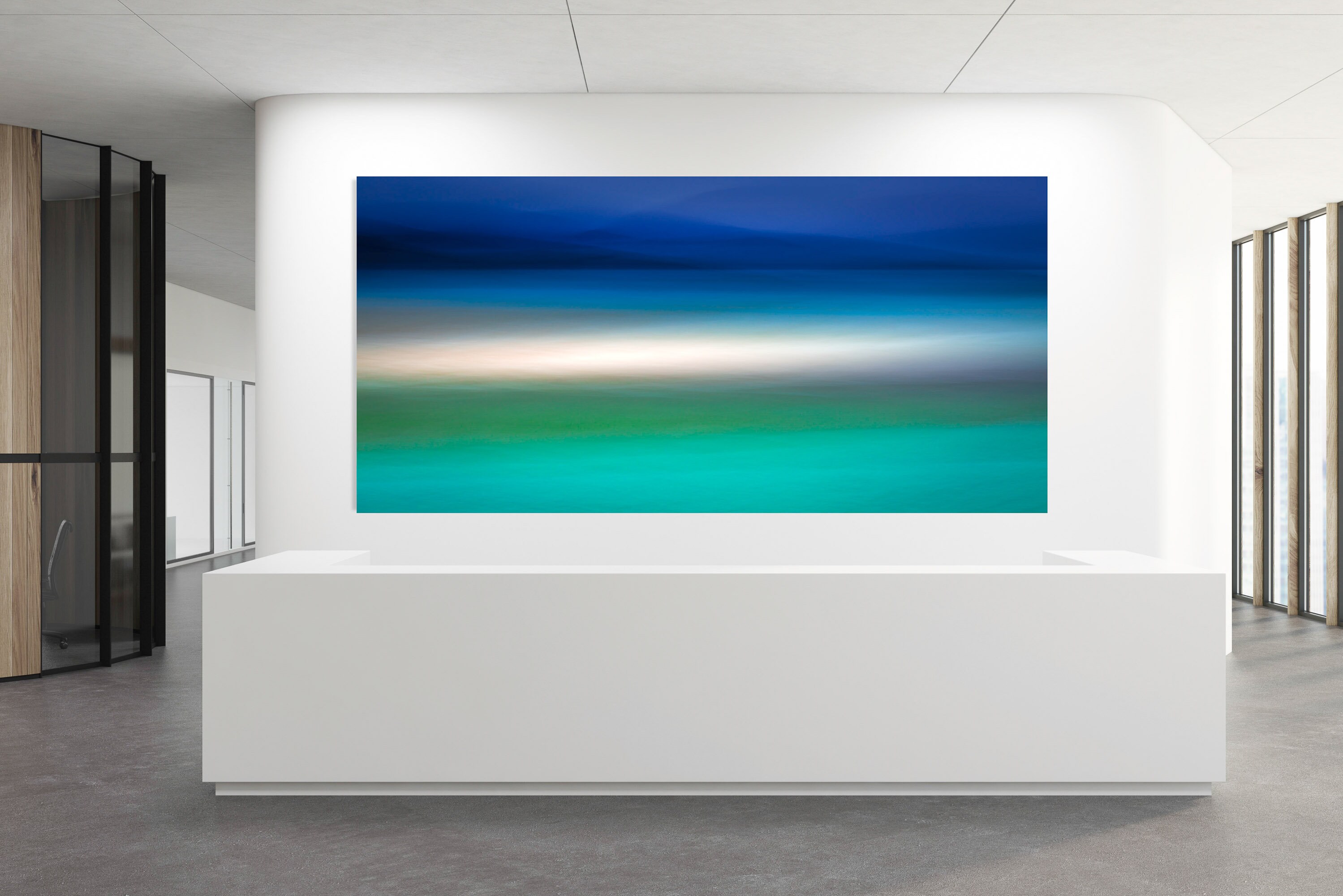 Oversized wall art Feature Wall Abstract Blue and Teal Art Etsy