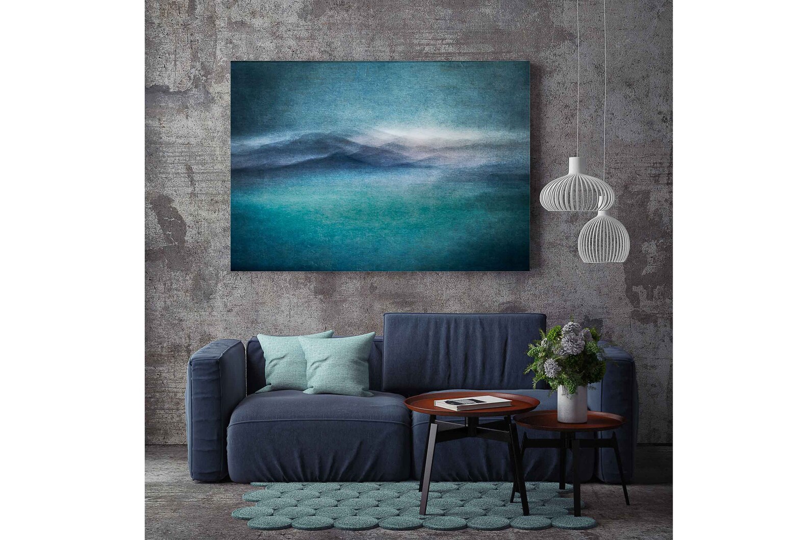 Teal wall art Teal art canvas extra large wall art ocean Etsy
