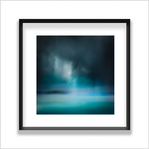 Modern Abstract Art Print in Dark Teal, Extra Large Wall Art, Oversized Abstract Seascape, Luskentyre Beach Photography Prints