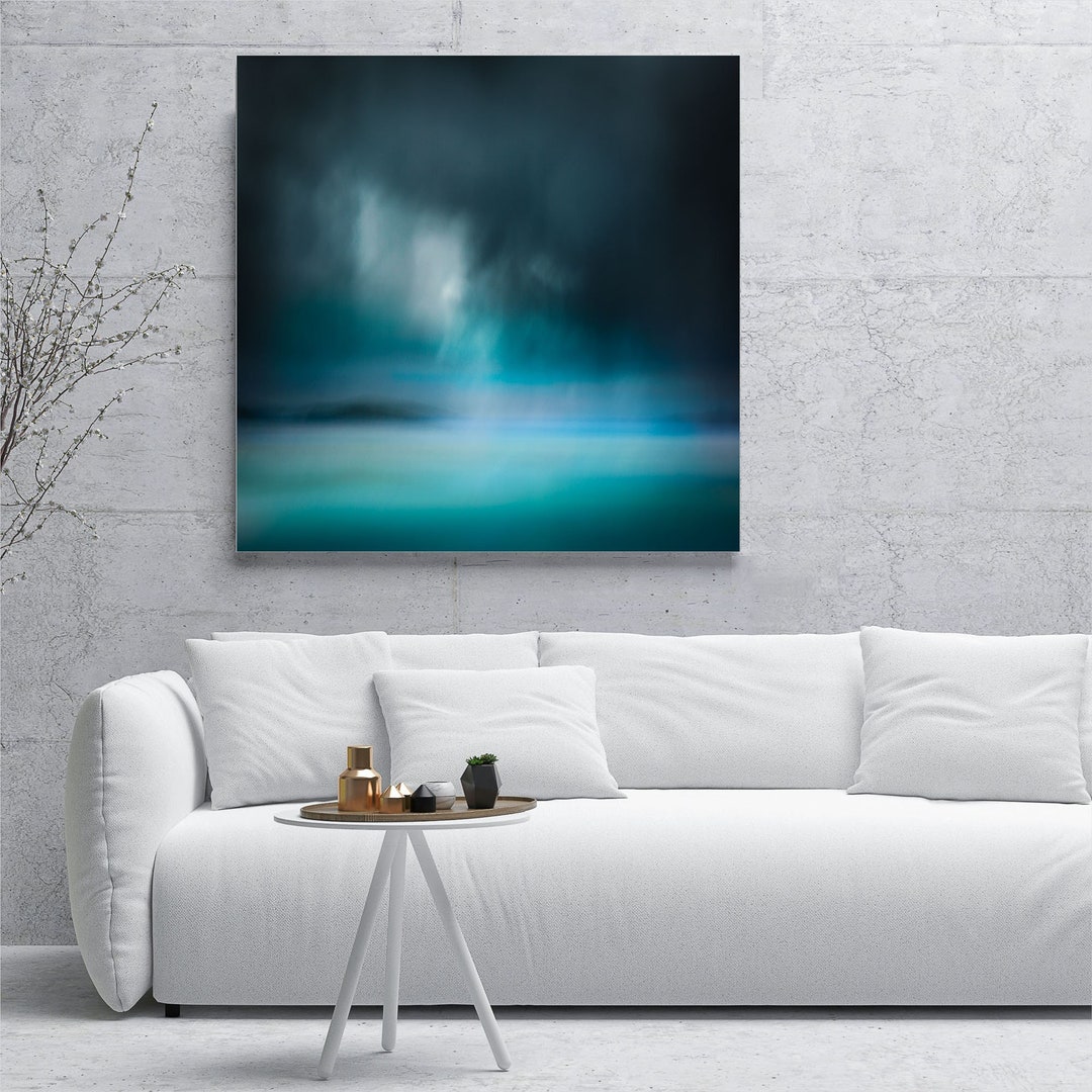 Large Teal Wall Art From the Isle of Harris Extra Large Wall Etsy