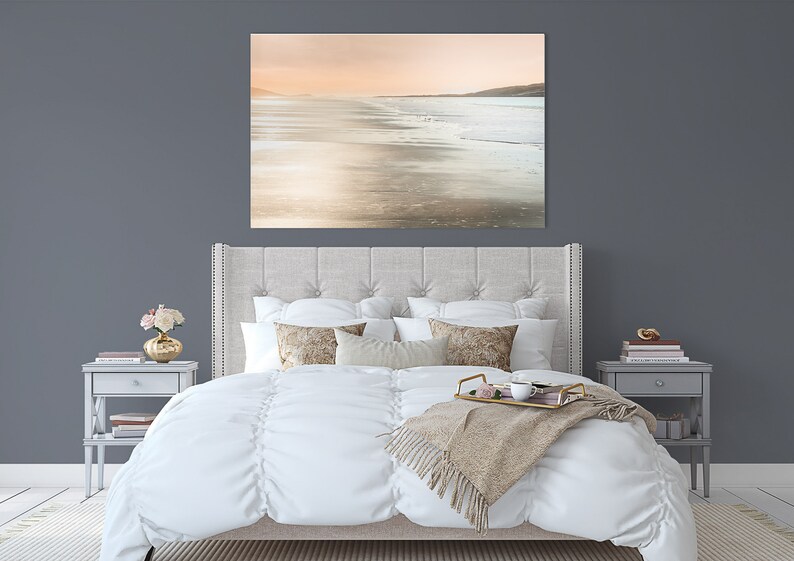 Rose Gold Wall Art Art Print, Large Rose Gold Sunset Wall Art
