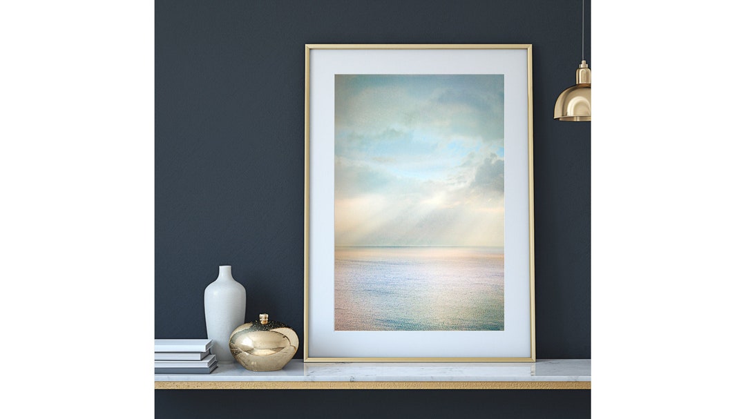 Soft Pastel Blue Wall Art Cloudscape Vertical Wall Art Etsy