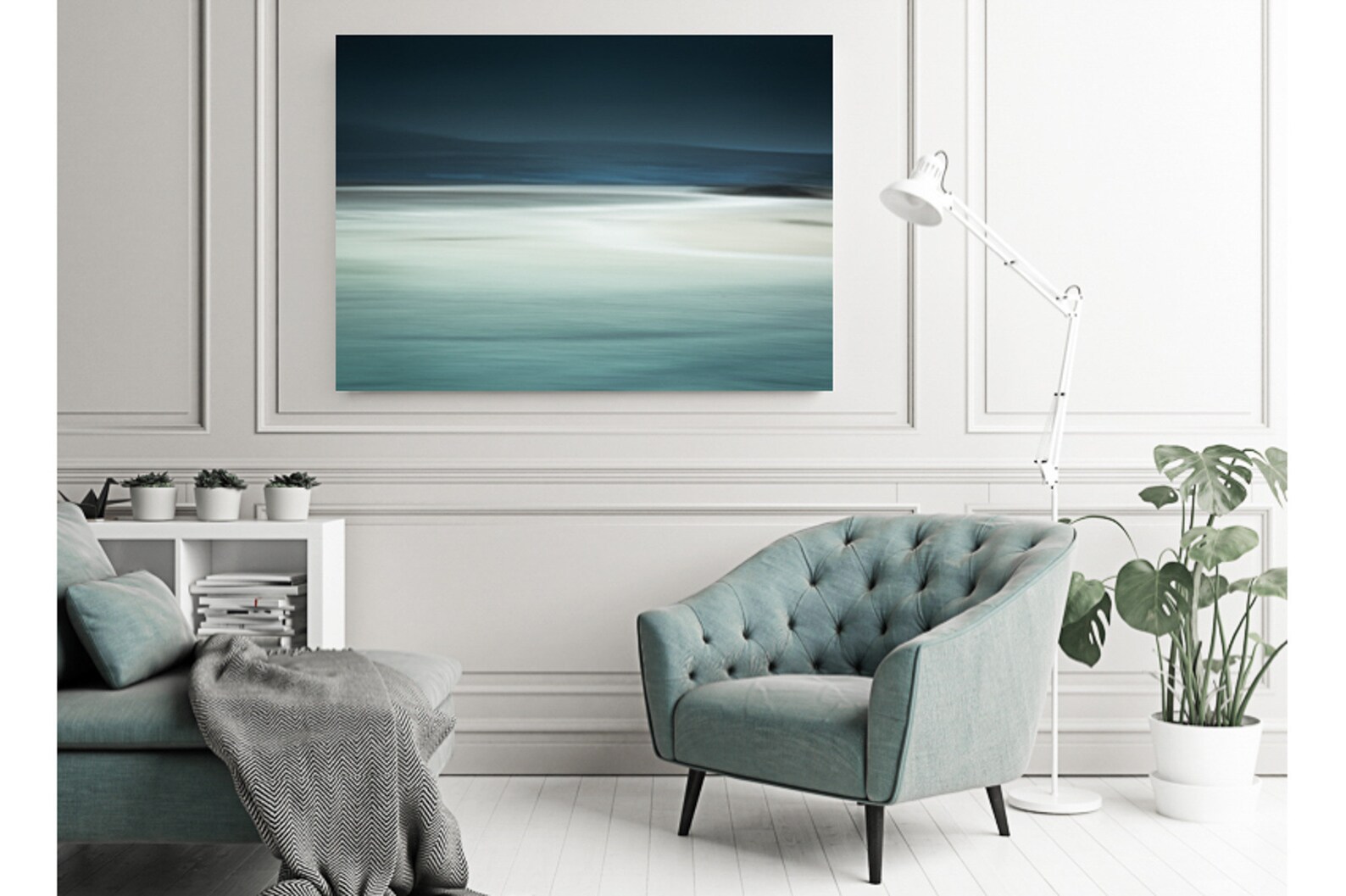Large Sage Green Canvas Wall Art Prints Teal Green Muted Tone Etsy UK