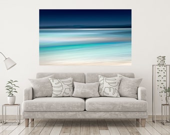 Extra large wall art Luskentyre beach: Large colourful photography print, Oversized Abstract, Teal wall art Art, The Skye Blue Gallery