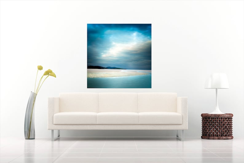Teal wall art Beach canvas large Seascape canvas art Etsy