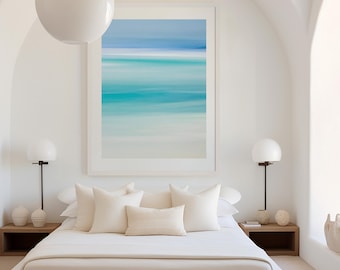 Aquamarine Whispers : Light Blue and Turquoise Abstract Photography Print - Modern Coastal Wall Art for Large Living Room