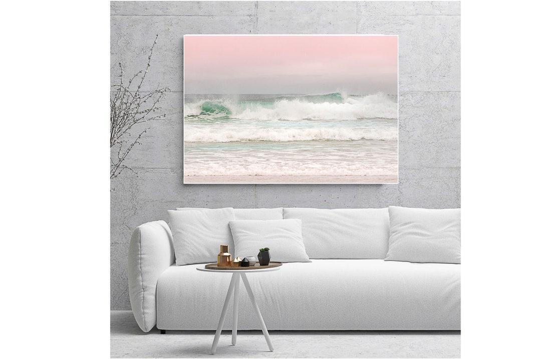 Pink and Grey Wall Art Print for Bedroom Wall Decor Large Etsy