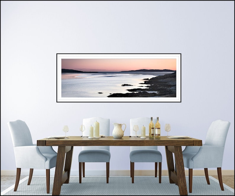 Panoramic wall art beach canvas large teal large beach Etsy