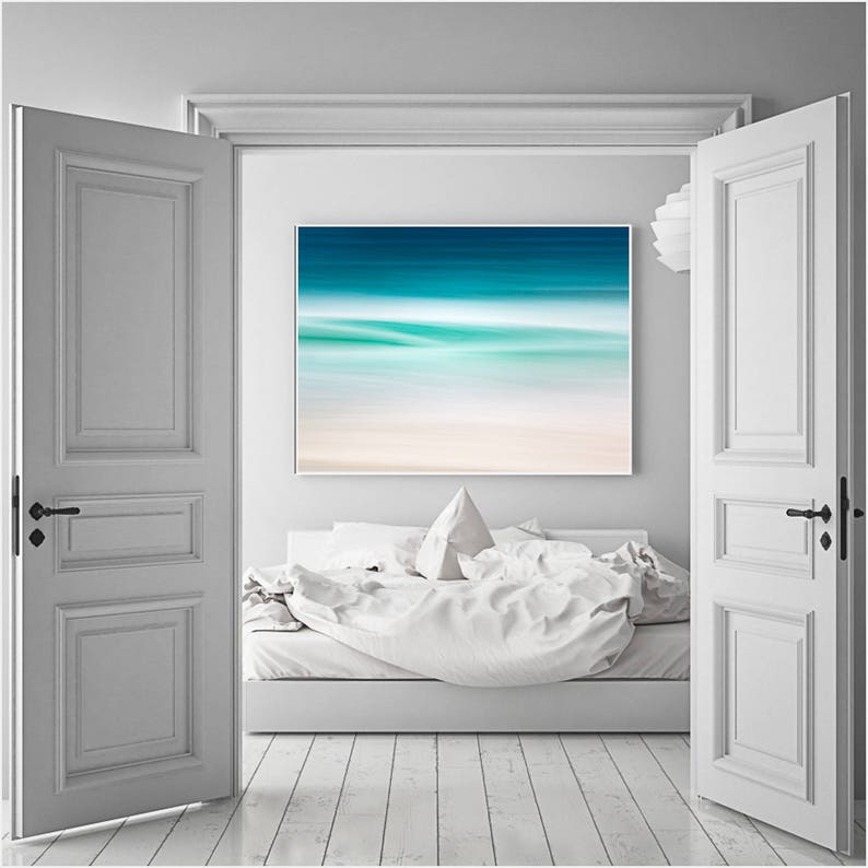 Teal Wall Art Calming Wall Art Living Room Art Oversize Etsy