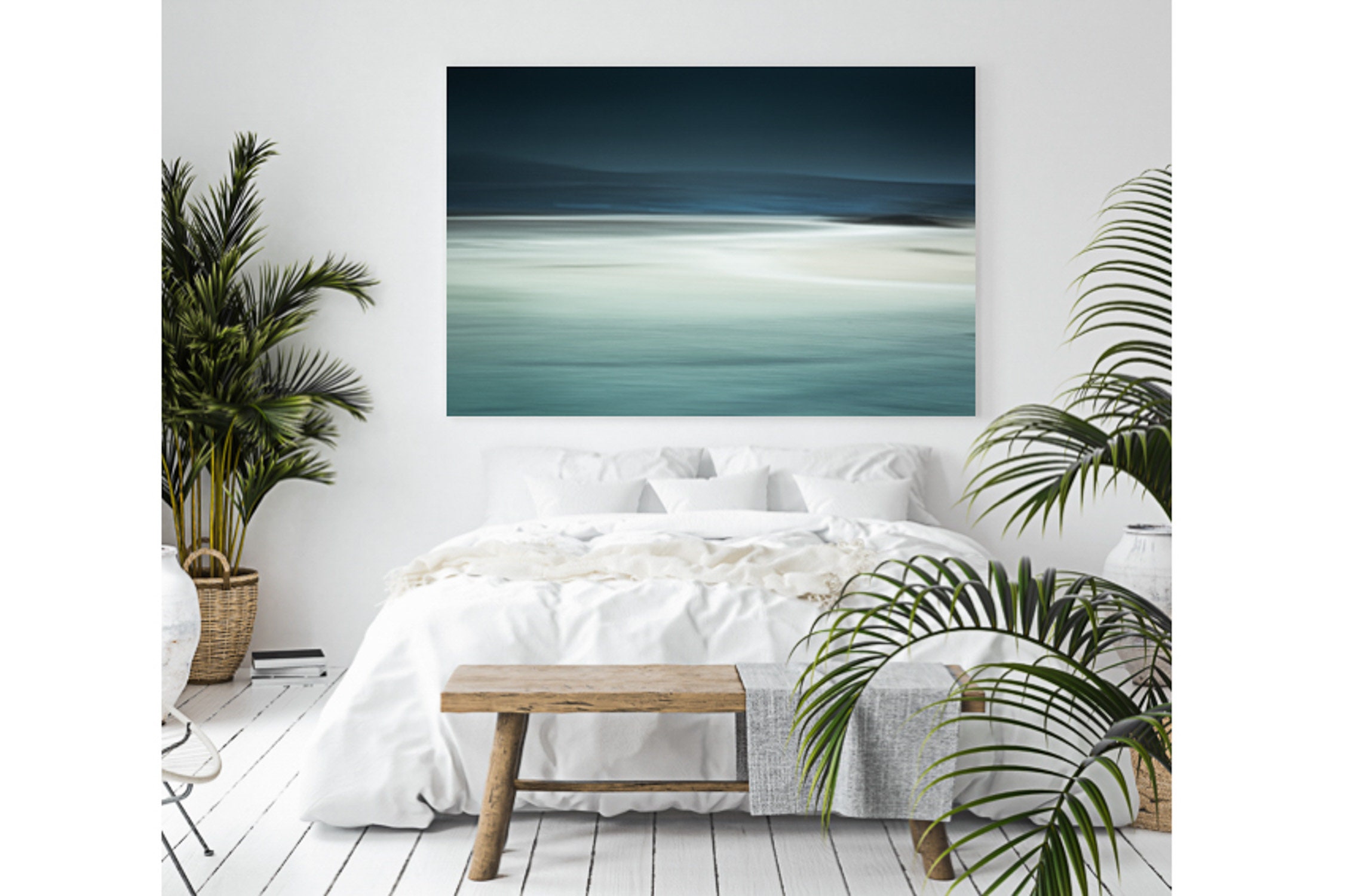 Large Sage Green Canvas Wall Art Prints Teal Green Muted Tone Etsy UK