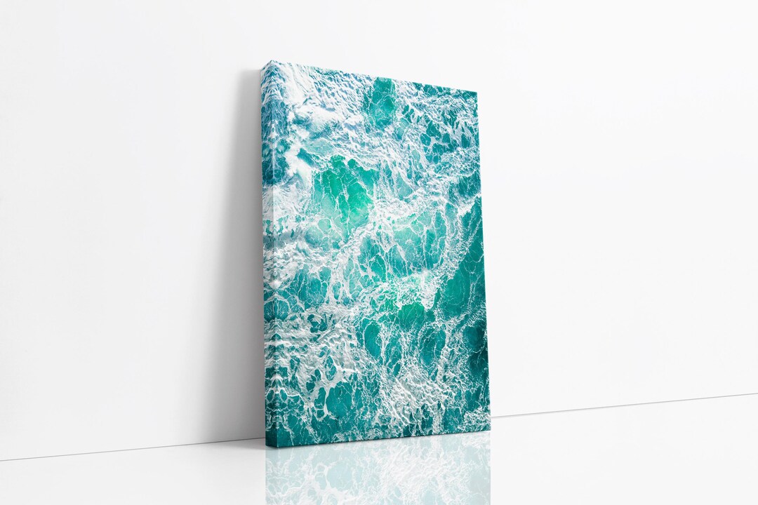 Atlantic Sensation Extra Large Teal Wall Art Aerial Water Etsy