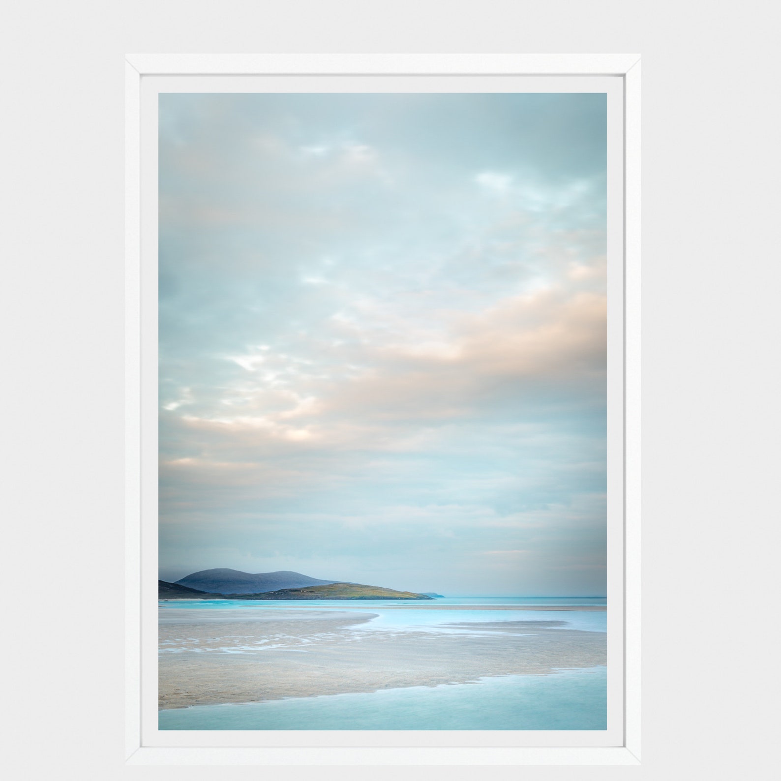 Light Blue Wall Art Print, Minimalist Living Room Decor, Giclee Print