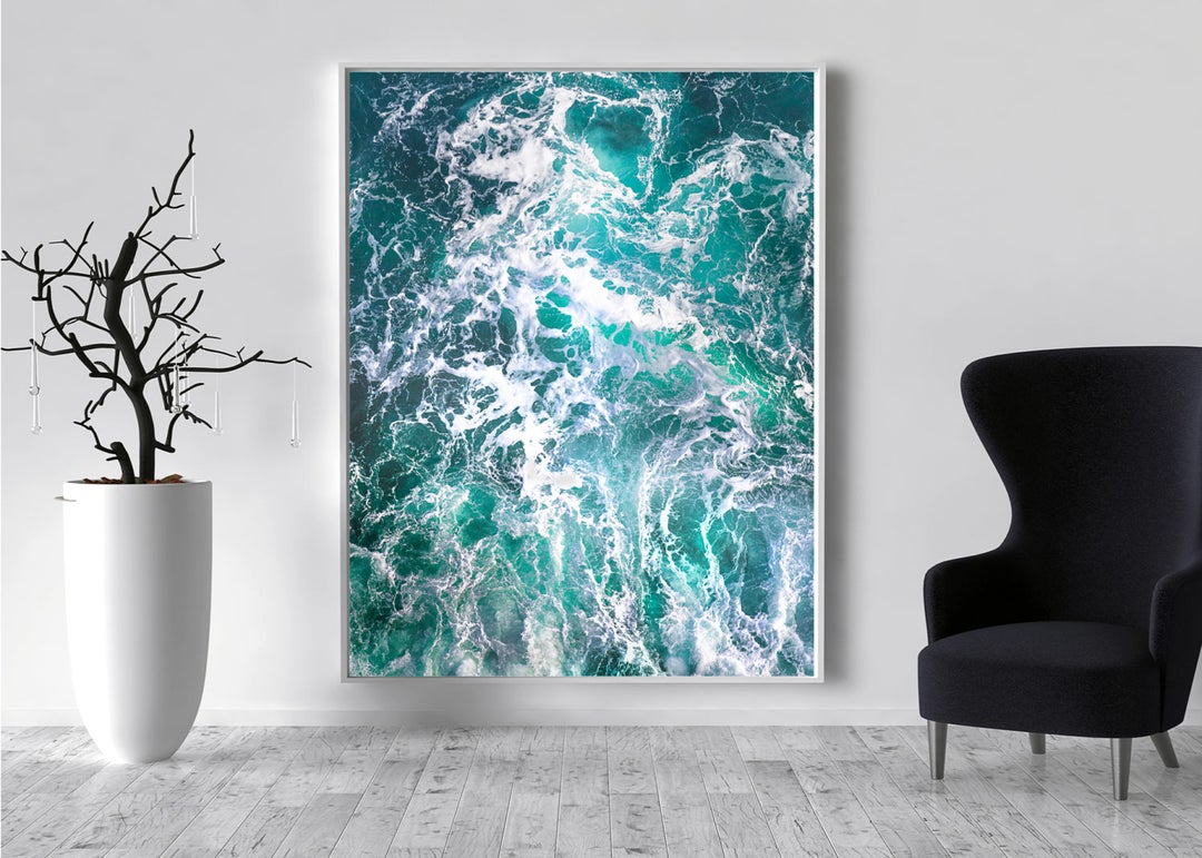 Extra Large Wall Art Teal Wall Art Print Vertical A Etsy UK