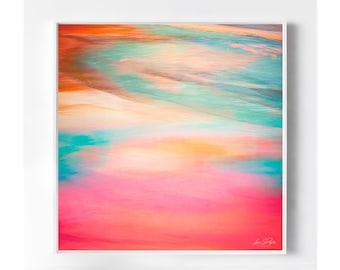 Large Pink Abstract Fine Art Print, White Home Decor,  Square Prints, Pink Wall Art, Oversized Artwork, Modern Abstract Large Pink